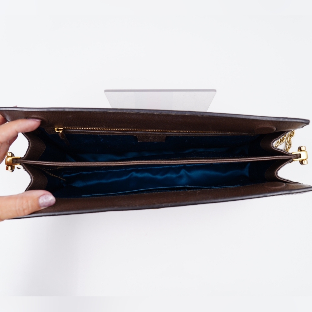 Gucci Beige Monogram Shoulder Bag with Green and Red Web Stripe - Picture 14 of 16